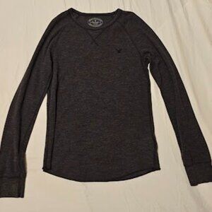 American Eagle Men’s Long Sleeve Thermal Tee – Dark Gray – Size S